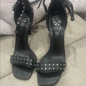 Vince Camuto Black Heels with Silver Studs party heels designer heels